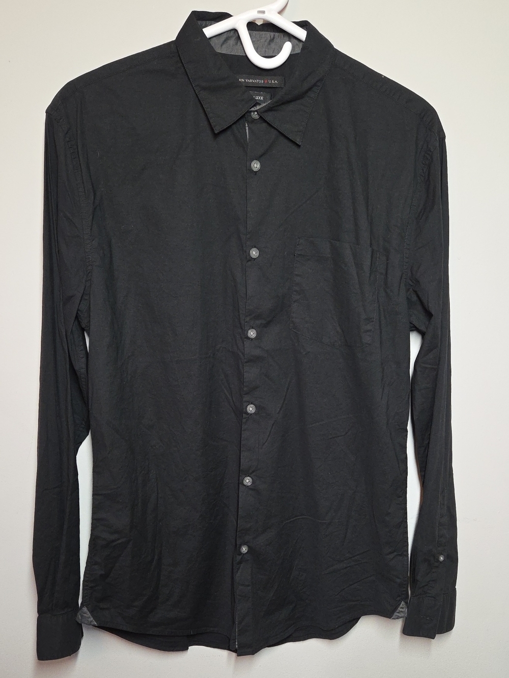 John Varvatos Men's Small Black Button-Up Shirt Classic Long Sleeve